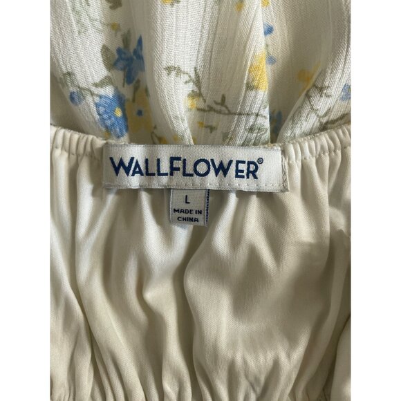 Wallflower Womens Size Large Floral Midi Dress With Ruffle Hem Adjustable Straps - Picture 8 of 13